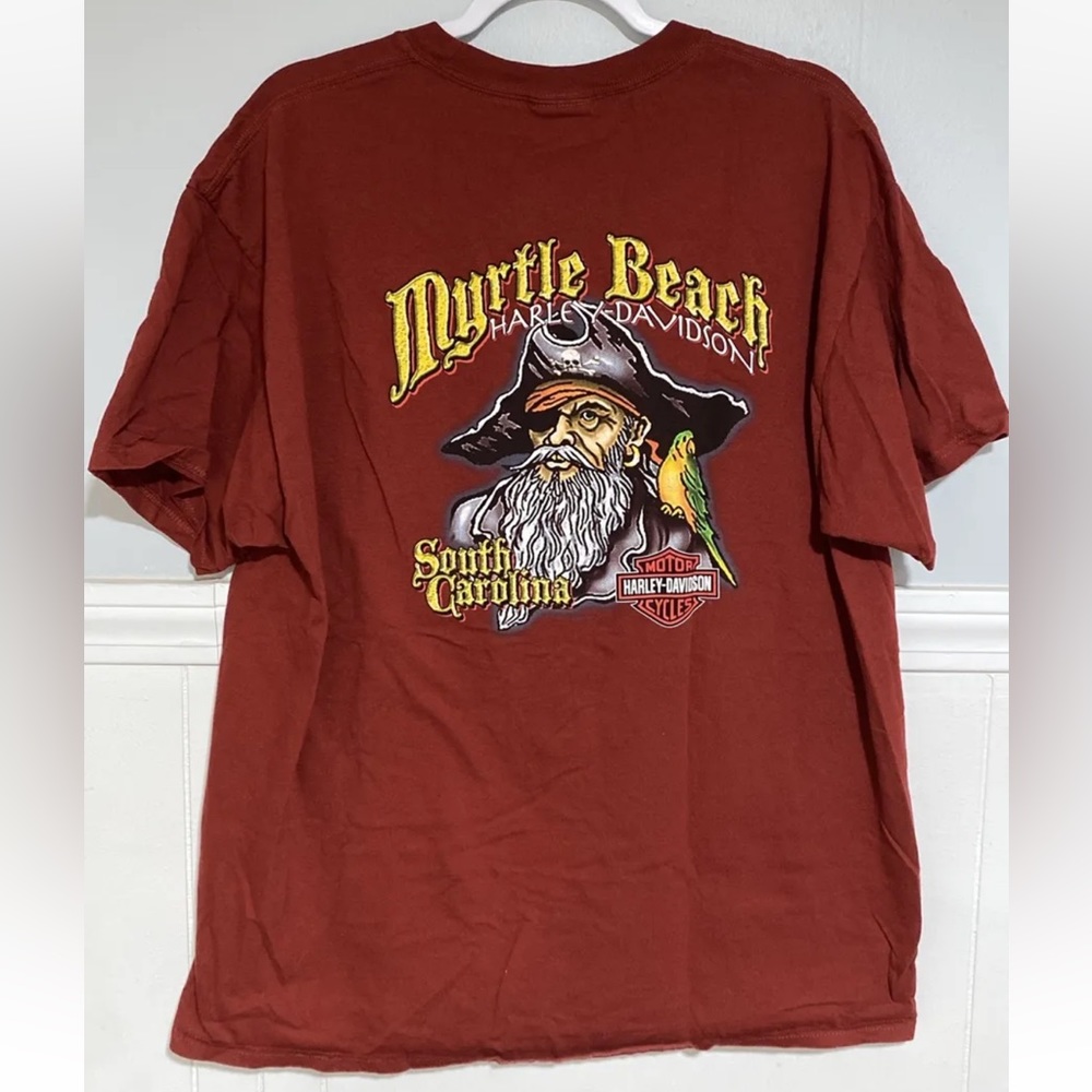 Harley Davidson Myrtle Beach T-Shirt South Carolina Red Pirate Size XL